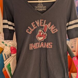47 Women's Navy Cleveland Indians Top